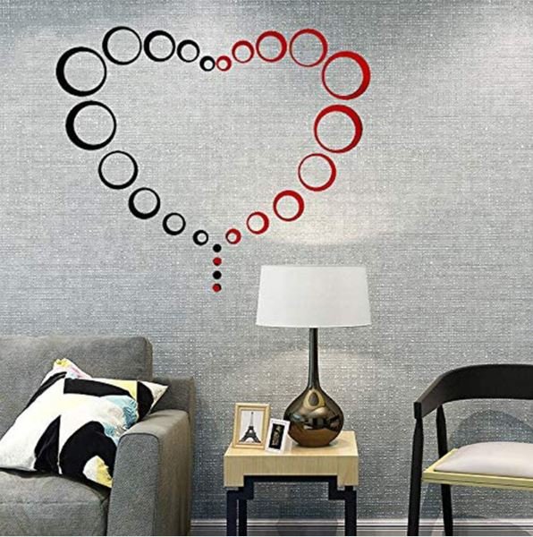 Red & Black Rounded Acrylic Wall Stickables - Ex And Next