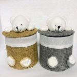 5.5 Inches Cute White Bear Basket 1pc