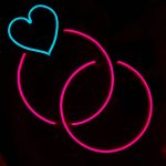 Heart and Circles Neon Light
