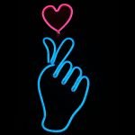 Hand Heart Shape Neon Light