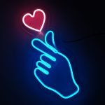 Hand Heart Shape Neon Light