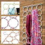 28 Rings Slots Hole Scarves Tie Holder Belt Closet Clothes Organizer Hook Storage ( Multi Color )
