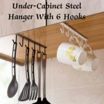 Glodenbridge Hooks Rack, Multi-function 6 Hook Under Shelf Mugs Cups Wine Glasses Storage Drying Holder Rack, Cabinet Hanging Organizer Rack For Ties And Belts (random Color)
