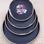 Set Of 4 Round Wooden Texture Plastic Serving Trays – Different In Sizes For Household Kitchen – Multipurpose Use – High In Quality By Savers Mart