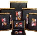 Set Of 4 Wooden Texture Plastic Serving Trays – Different In Sizes For Household Kitchen – Multipurpose Use – High In Quality By Savers Mart