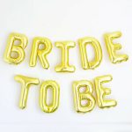 9 Letter Bride To Be – Golden Alphabet Foil Balloons