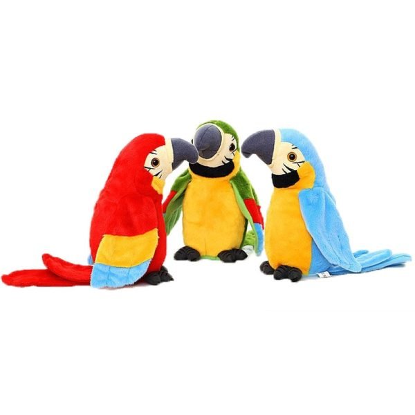 Electric Talking Parrot Plush Toy Learning To Speak Recording Flapping Wings Parrot Bird Stuffed Doll Children Birthday Gifts (random Color)