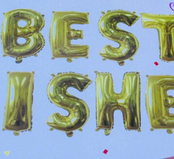 Best Wishes – Golden Foil Balloons