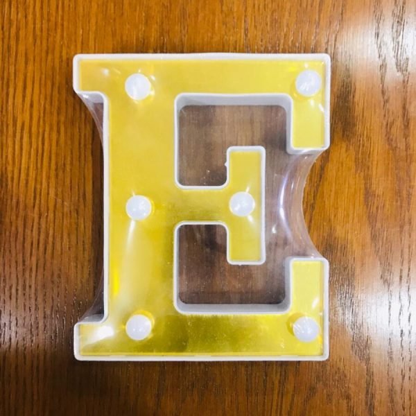 Led Alphabet Letter “e” Light Up Marquee Letters For Night Light Wedding Birthday Party Wholesale Price: ₨350 Led Alphabet Letter “e” Light Up Marquee Letters For Night