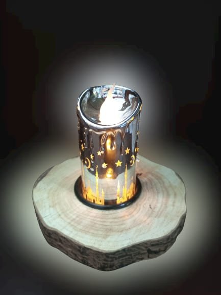Ramzan Candle With Wooden Stand