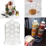 12 Pcs Rotating Plastic Spice Jar