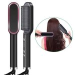 Hair straightener brush electric