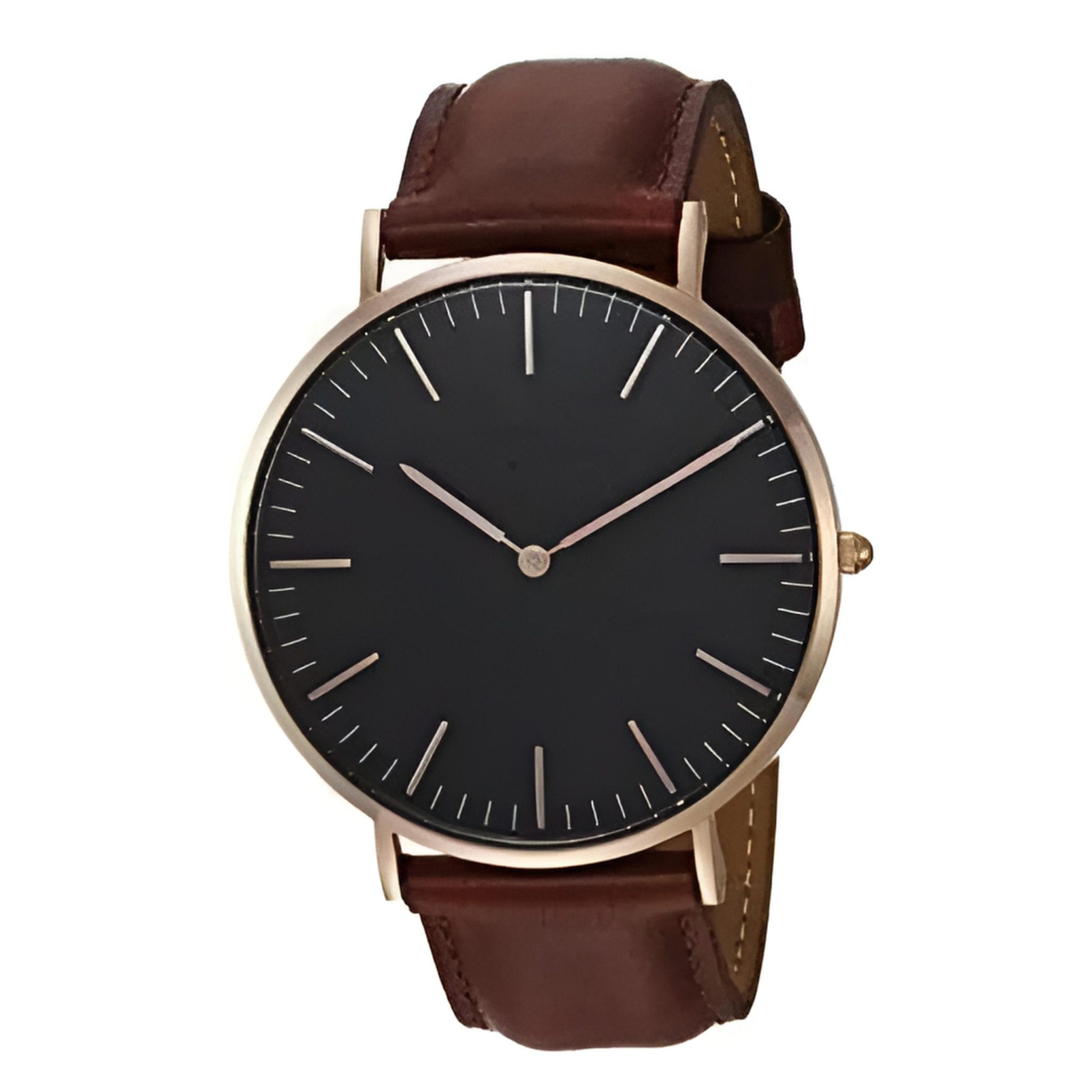 Leather Strap Black Dial Stylish Watch Ex And Next