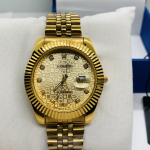 Rolex Date Just Stainless Steel Chain Watch (Golden)