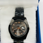 Rolex Stainless Steel Date Just Chain Watch (black)
