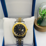 Rolex Stainless Steel Date Just Chain Watch (Golden & Silver)