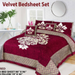 5 pc velvet jacquard Double bedspread